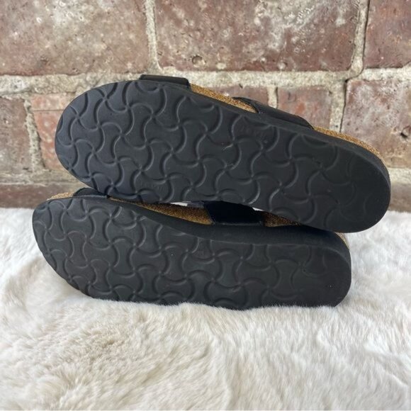 NAOT Black Wedge Double Strap Sandal Sz 6 Narrow - Picture 5 of 7